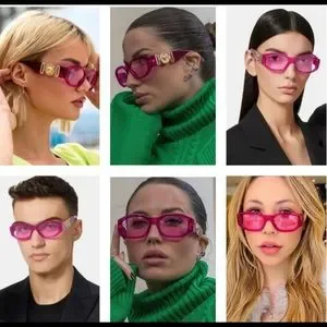 VERSACE UNISEX RECTANGULAR HOT FUSCIA SUNGLASSES WITH SIGNATURE ICON MEDUSA Versace | Accessories | Versace Unisex Rectangular Hot  main image 2